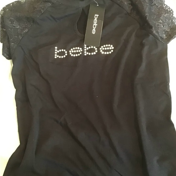 T shirt bebe. XS. Black . New with tag. - Picture 2 of 2